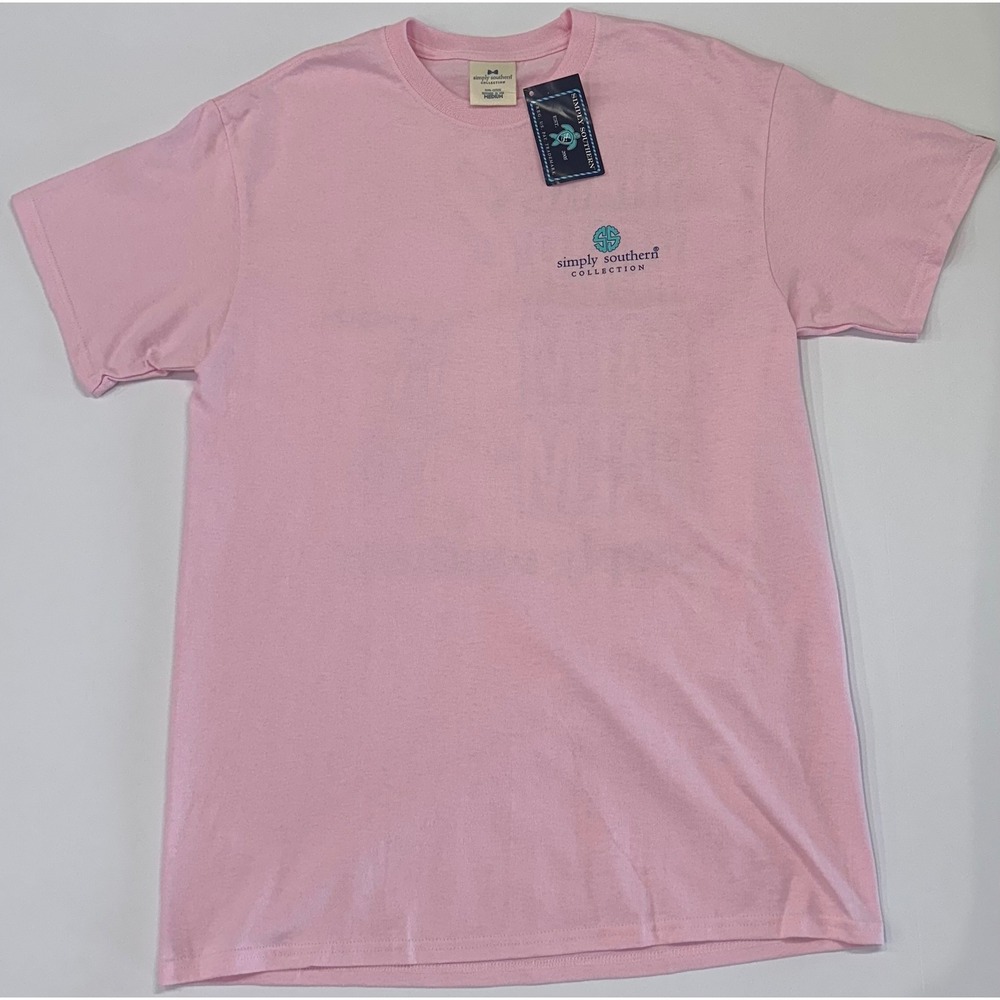 Simply Southern Womens Pink Flamingo Shake Your Palm Palm Graphic T-Shirt Medium - Picture 2 of 6